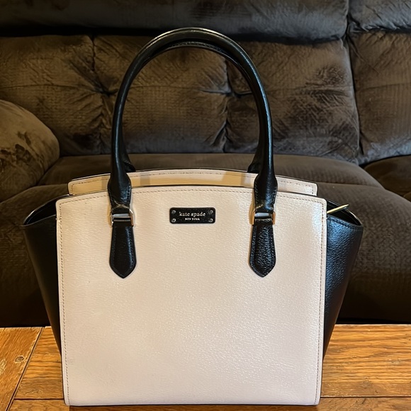 Kate Spade Handbag & Matching Wallet - soft pink and black.Items have gentle use - Picture 2 of 16